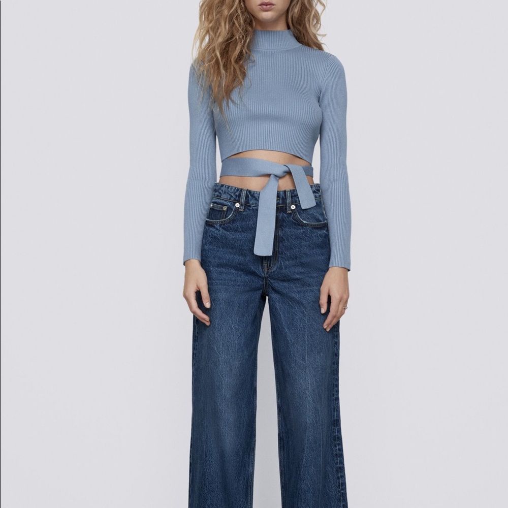 Zara Ribbed Sweater w/ Cut Out Detail